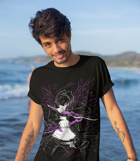 This shirt captures the magic of Sung Jinwoo. If you're looking for more Solo Leveling merch, we have it all! Check out our anime merch now—free shipping!