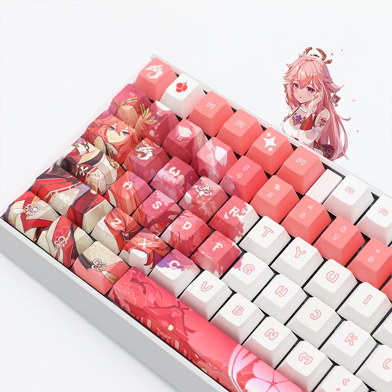 Genshin Impact MX3.0S Yae Miko Custom RGB Alloy Mechanical Keyboard