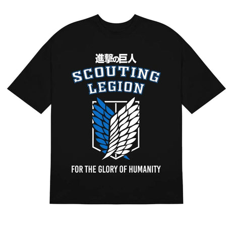 Here at Everythinganimee we have the best anime shirts in the world.
Join the ranks of humanity’s bravest with the Scouting Legion Glory Tee, inspired by the epic anime Attack on Titan. Featuring the iconic wings of freedom emblem, this shirt represents the relentless spirit of the Survey Corps.