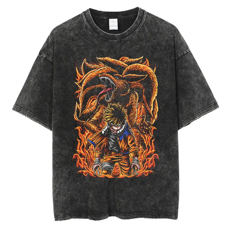 Upgeade your wardrobe with our new Naruto's Fiery Will Vintage Tee | Here at Everythinganimee we have the worlds best anime merch | Free Global Shipping