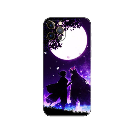 Demon Slayer Kimetsu No Yaiba phone case for iphone 14 se 6 6s 7 8 plus x 10 XR XS 11 12 13 mini pro MAX black tpu back cover, everythinganimee
