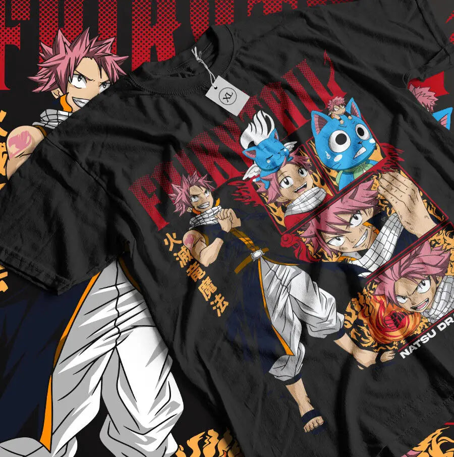 Here at Everythinganimee we have the best anime shirts in the world.
Ignite your style with this epic Natsu Dragneel tee from Fairy Tail.