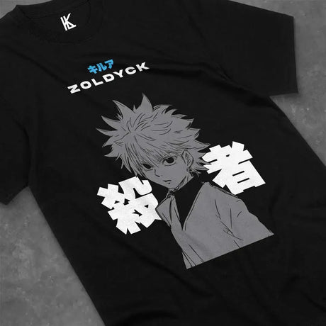 Here at Everythinganimee we have the best anime shirts in the world.
Dive into the mystique of the legendary Zoldyck family with this Killua tee. Featuring a striking image of Killua in his cool, assassin-ready stance, this shirt captures the intensity and skill of one of Hunter X Hunter’s most beloved characters.
