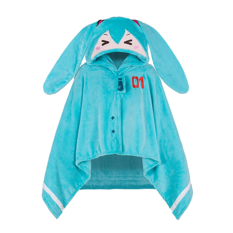 Hatsune Miku 2-in-1 Flannel Blanket Cloak Hoodie