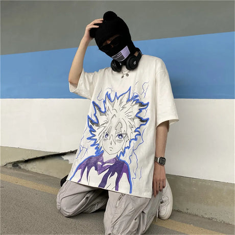 Improve your stule with our Thunderbolt Killua Tee | Here at Everythinganimee we have the worlds best anime merch | Free Global Shipping