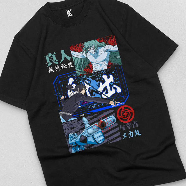 Here at Everythinganimee we have the best anime shirts in the world.
Dive into the intense battle of Mechamaru Vs Mahito from Jujutsu Kaisen with this powerful tee. Capturing the thrilling moments and bold designs, this shirt is perfect for fans who appreciate the action-packed spirit of the series.