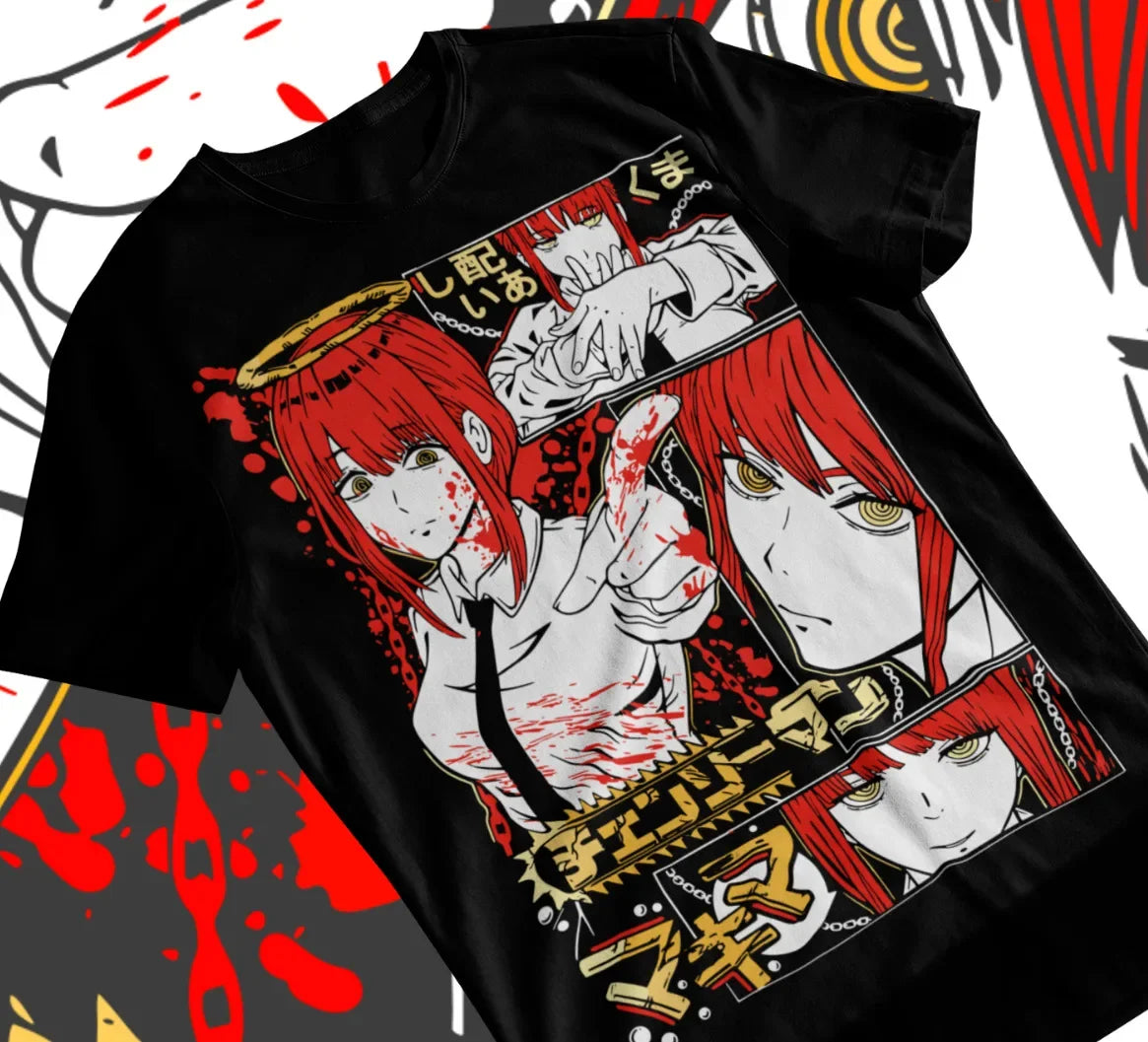 Here at Everythinganimee we have only the best anime merch! Free Global Shipping.
Unleash your inner fan with this bold Makima Chainsaw Man T-Shirt. Crafted for true anime enthusiasts, this unisex tee features an intense design showcasing Makima,
