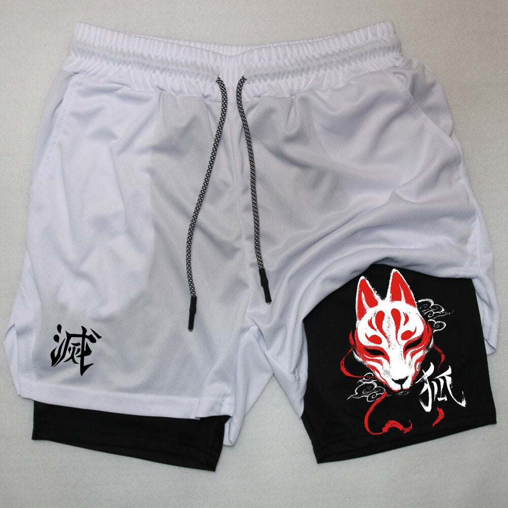 Demon Slayer Nezuko Print 2-in-1 Performance Shorts