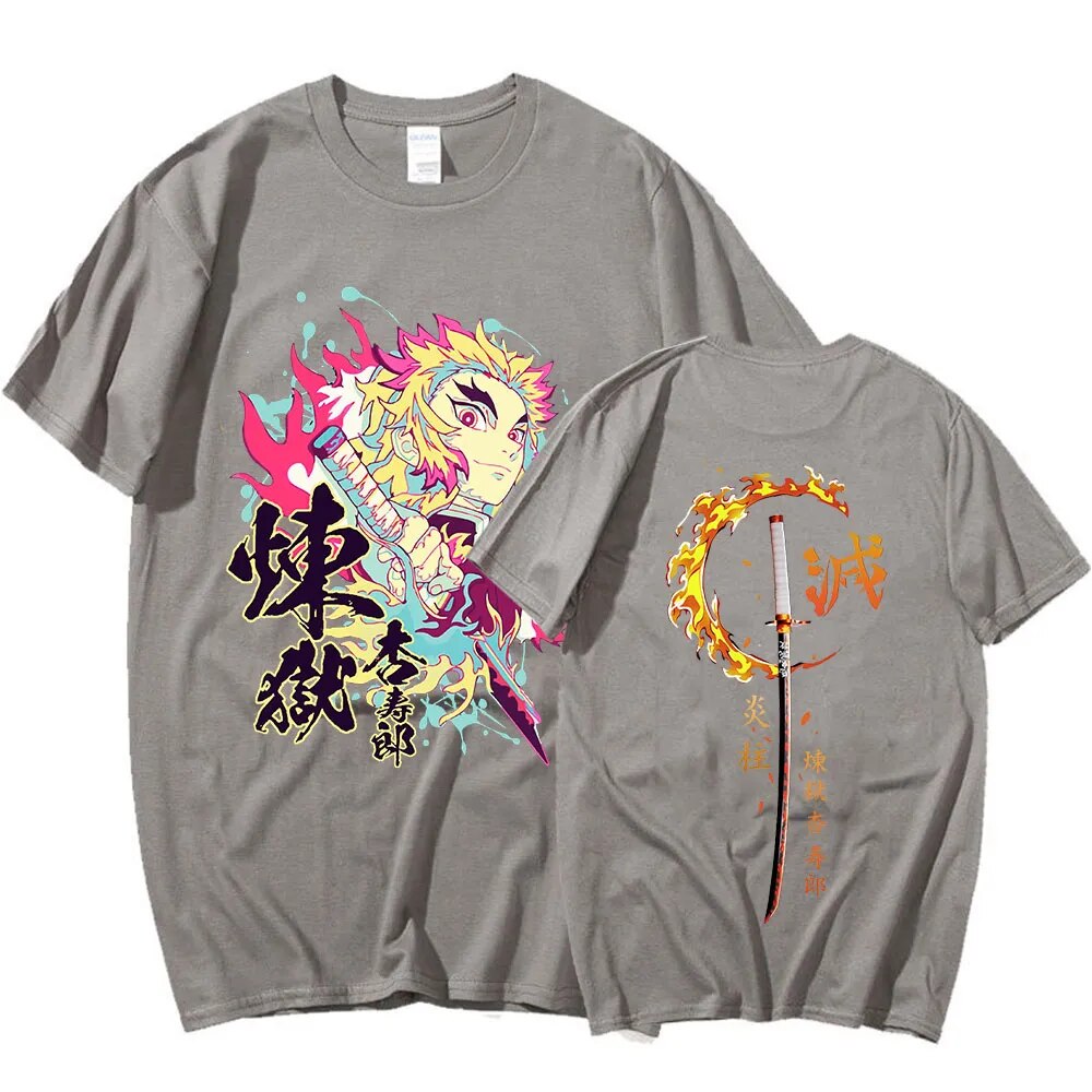 This tee captures the magic of Rengoku. If you're looking for more Demon Slayer merch, we have it all! Check out our anime merch now—free shipping!