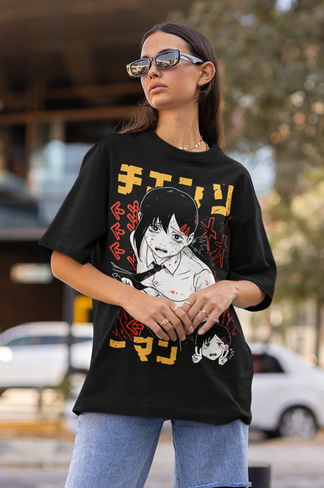 Here at Everythinganimee we only have the best shirts in the world! Unleash your inner cuteness with the Makima Tee, featuring an iconic, vibrant design from Chainsaw Man that anime fans will instantly recognize.