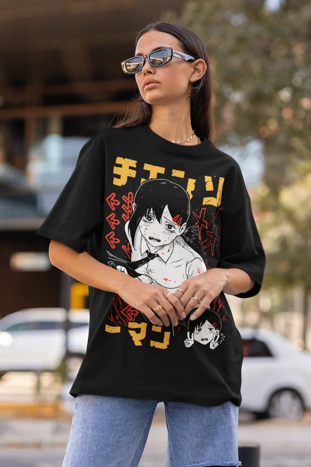 Here at Everythinganimee we only have the best shirts in the world! Unleash your inner cuteness with the Makima Tee, featuring an iconic, vibrant design from Chainsaw Man that anime fans will instantly recognize.