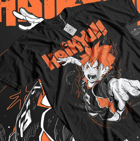 Here at Everythinganimee we have the best anime shirts in the world.
Unleash your inner athlete with this dynamic Hinata Shoyo Haikyuu tee!