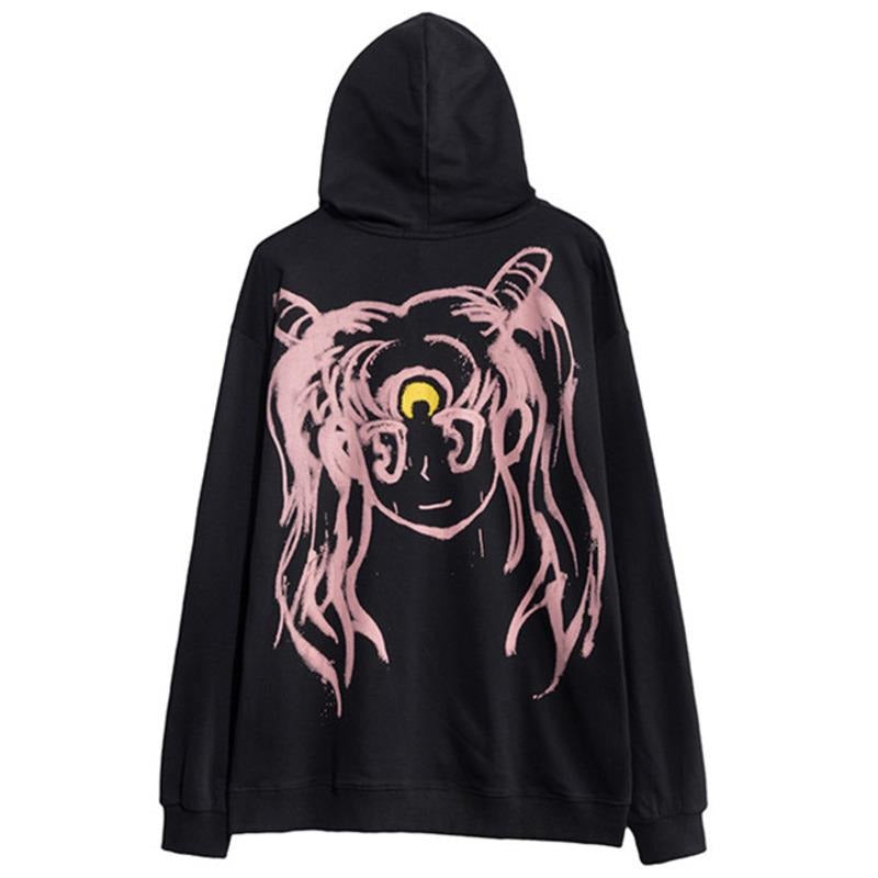 Kawaii Anime Hoodie Women Harajuku Sailor Moon Cute Cartoon Korean Casual Sweatshirt Fashion Street Graphic Pullover , everythinganimee