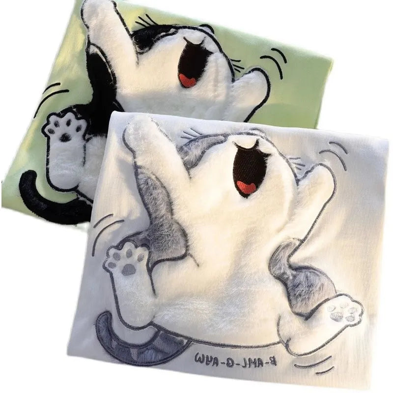 Dive into a world where cute meets comfort with our Cat Plush T-shirt. If you are looking for more Cat Anime Merch, We have it all!| Check out all our Anime Merch now!