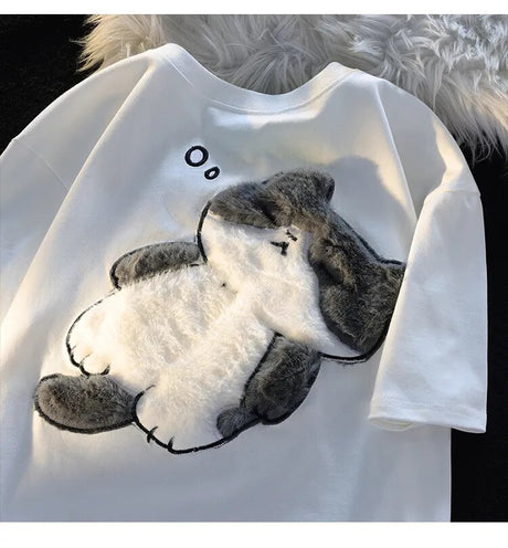 Dive into a world where cute meets comfort with our Cat Plush Embroidered T-shirt. If you are looking for more Cat Anime Merch, We have it all!| Check out all our Anime Merch now!