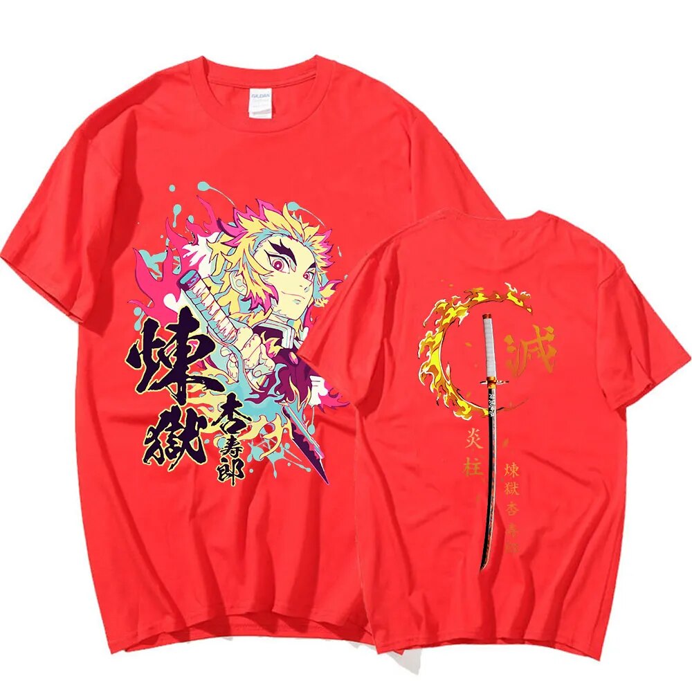 This tee captures the magic of Rengoku. If you're looking for more Demon Slayer merch, we have it all! Check out our anime merch now—free shipping!