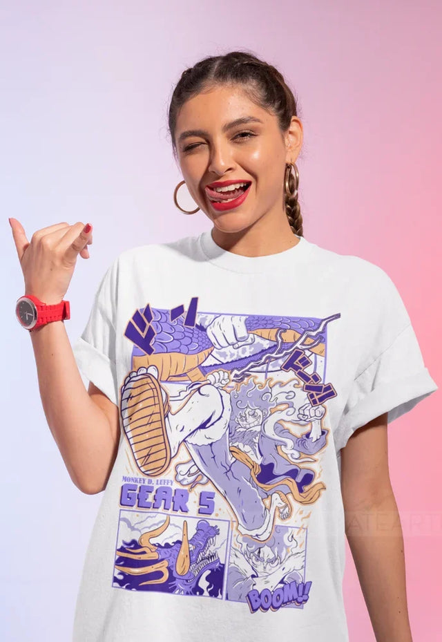 This tee captures the magic of Luffy. If you're looking for more One Piece merch, we have it all! Check out our anime merch now—free shipping!