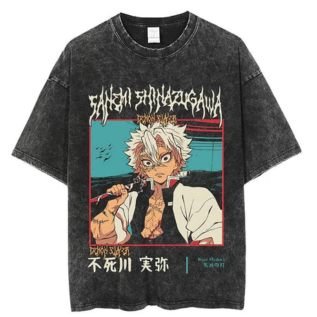 The T-shirt showcases Sanemi , the Wind Hashira, in a striking print that captures his intense battle spirit. If you are looking for more Demon Slayer Merch, We have it all! | Check out all our Anime Merch now!