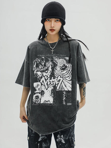 Cool Men Women T-Shirt Anime Guts Griffith T Shirt Harajuku Funny Berserk Print T-Shirt Clothes Hip Hop Tops Tees Summer Tops, everythinganimee