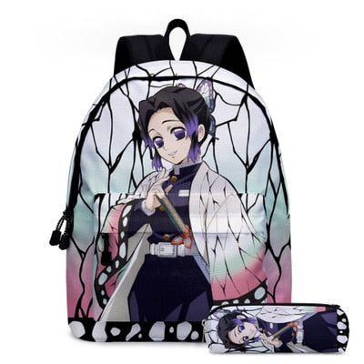 Anime Demon Slayer Kimetsu No Yaiba Canvas Bag Tomioka Giyuu School Bags Girls Travel Bag Mochila Feminina Notebook Bags Gift, everythinganimee