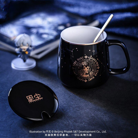 MOEYU Japanese Anime Mug Vocaloid Cosplay Star Dust Cartoon Cup with Lid Spoon Ceramic Tea Mugs Coffee Milk Beer Cups Drinkware, everythinganimee