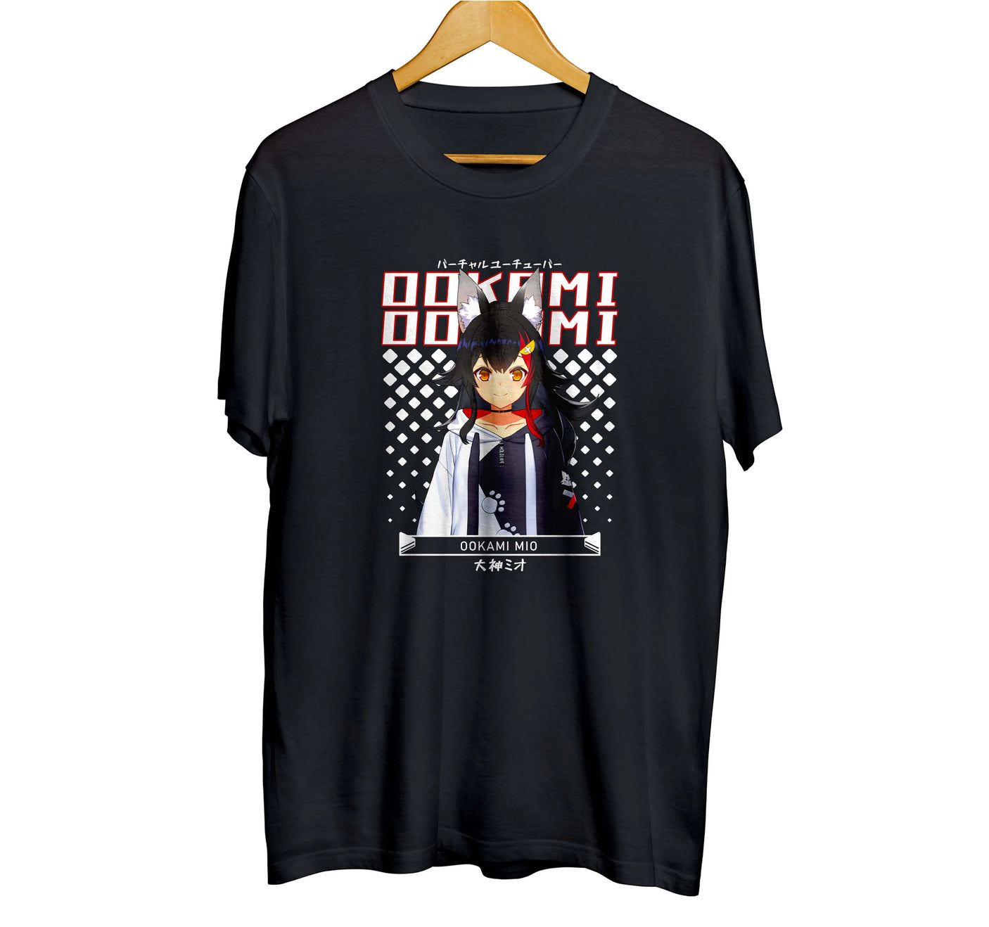 Here at Everythinganimee we have the best anime shirts in the world.
Unleash your inner wolf with this dynamic Ookami Mio tee. Featuring the fan-favorite virtual YouTuber, this shirt brings her fierce energy and charm to life with bold colors and sharp details.