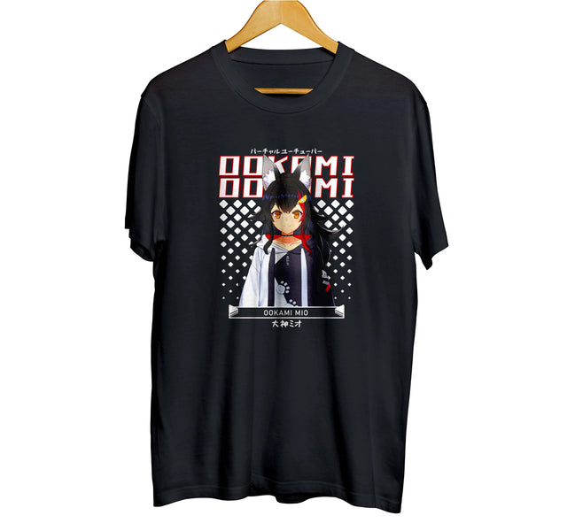 Here at Everythinganimee we have the best anime shirts in the world.
Unleash your inner wolf with this dynamic Ookami Mio tee. Featuring the fan-favorite virtual YouTuber, this shirt brings her fierce energy and charm to life with bold colors and sharp details.