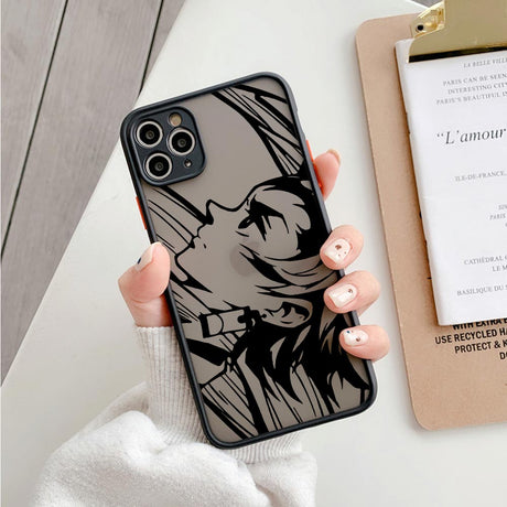 Demon Slayer Kimetsu No Yaiba Anime Matte Coque Case For iPhone 14 13 12 11 Pro Max SE Mini XS X 7 8 Plus Shockproof Clear Cover, everythinganimee