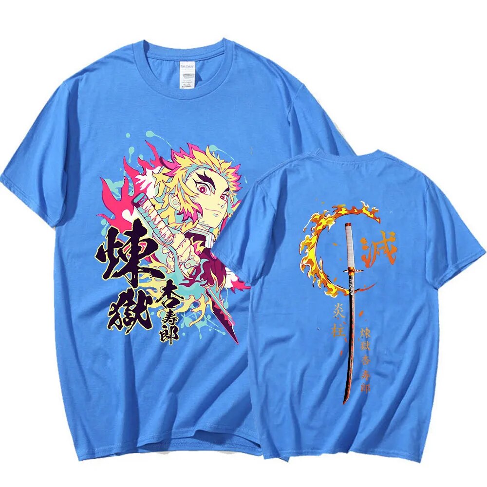 This tee captures the magic of Rengoku. If you're looking for more Demon Slayer merch, we have it all! Check out our anime merch now—free shipping!