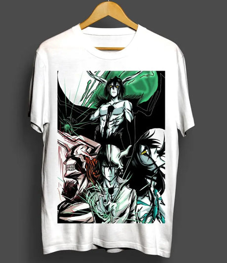 Here at Everythinganimee we have only the best anime merch! Free Global Shipping.
Embrace the enigmatic power of Ulquiorra Cifer with this Bleach Anime T-Shirt. Featuring detailed artwork of one of the most iconic Espada, this shirt is a must-have for any Bleach fan. Available in all sizes, it's perfect for showcasing your love for the series.