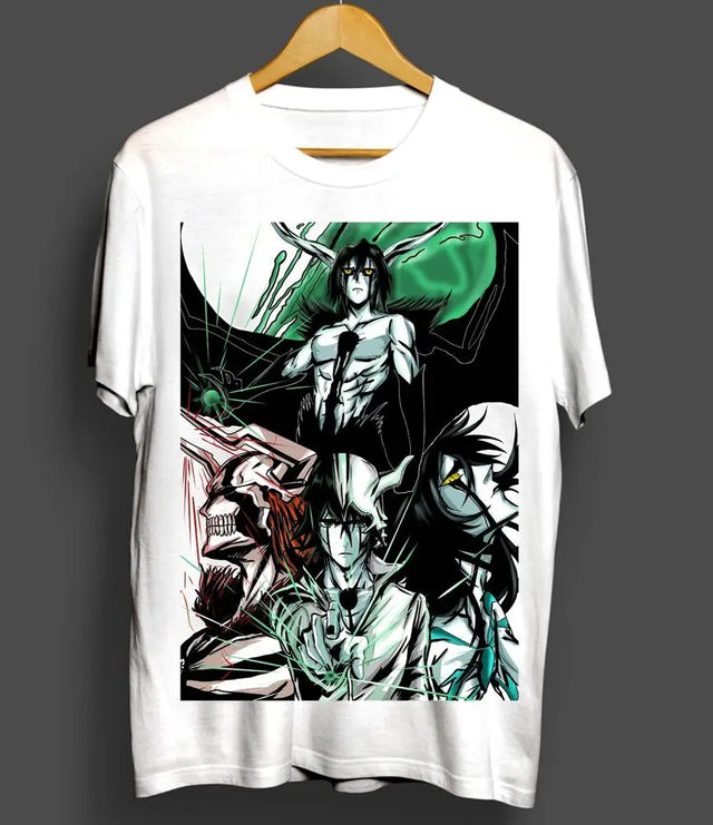 Here at Everythinganimee we have only the best anime merch! Free Global Shipping.
Embrace the enigmatic power of Ulquiorra Cifer with this Bleach Anime T-Shirt. Featuring detailed artwork of one of the most iconic Espada, this shirt is a must-have for any Bleach fan. Available in all sizes, it's perfect for showcasing your love for the series.