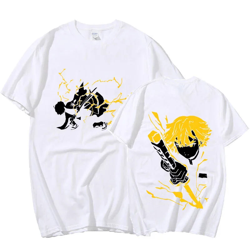 This shirt captures the magic of Zenitsu. If you're looking for more Demon Slayer merch, we have it all! Check out our anime merch now—free shipping!