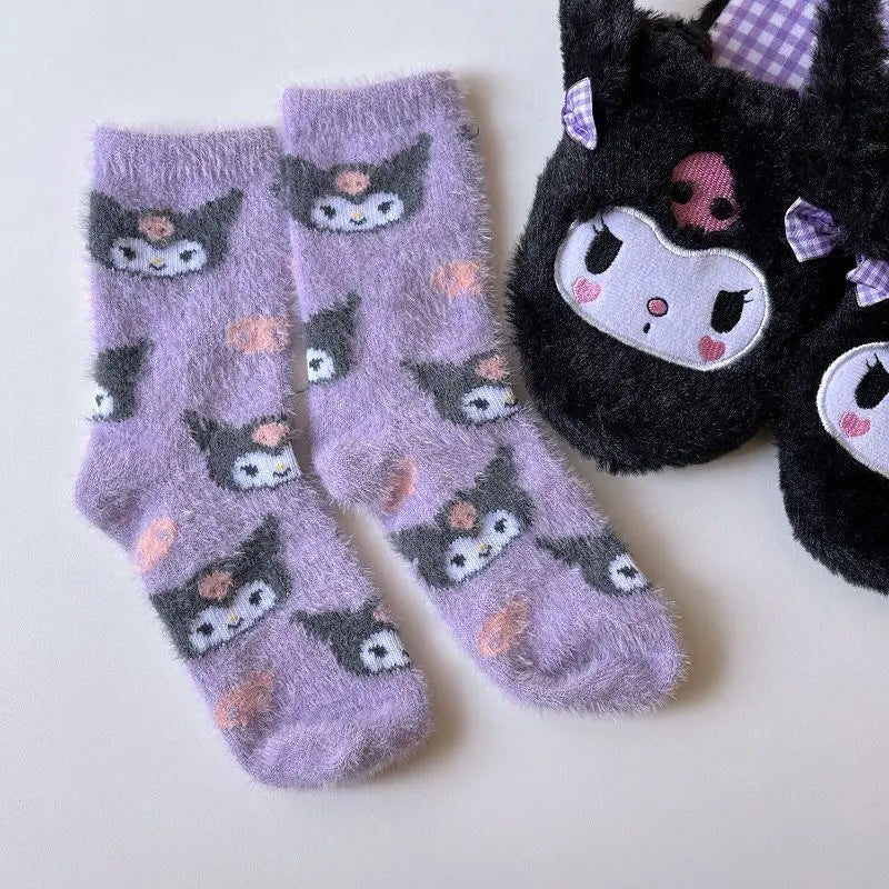 Snuggle up with our awesome new cute  Snuggle Paws Collection - Kawaii Sanrio Plush Socks Trio | Here at Everythinganimee we have the worlds best anime merch | Free Global Shipping