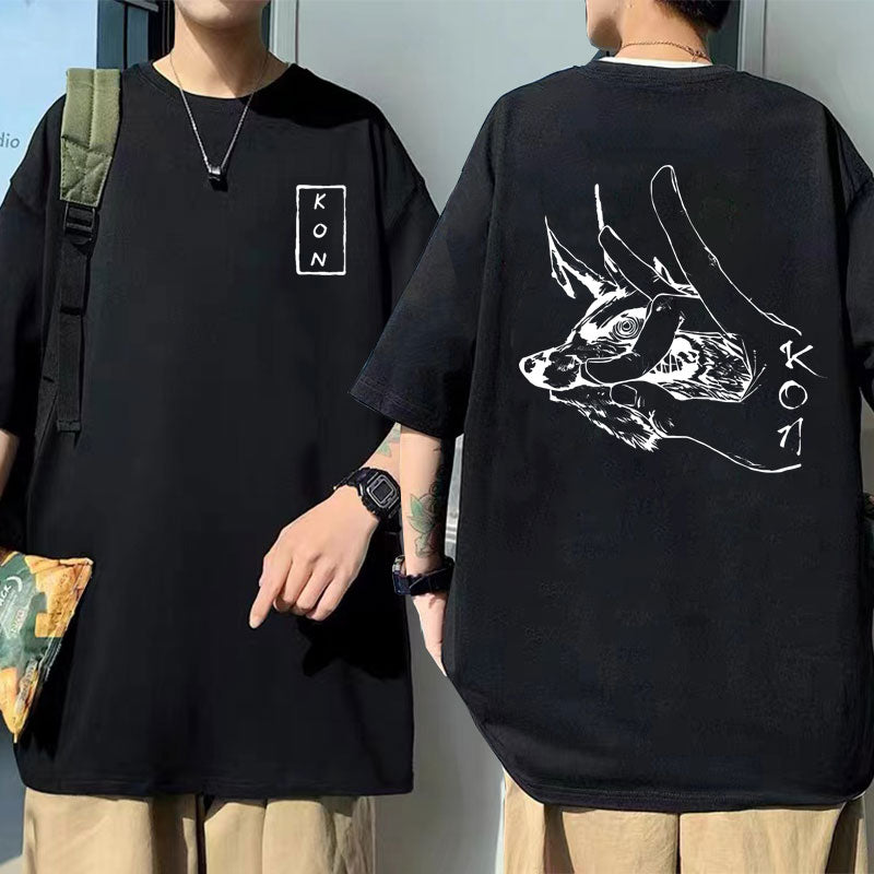 Chainsaw Man Hayakawa Aki Fox Devil Kon Print T-Shirt