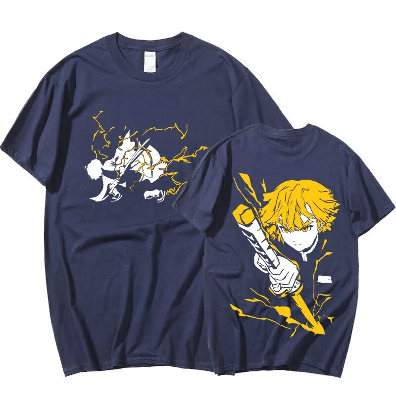 This shirt captures the magic of Zenitsu. If you're looking for more Demon Slayer merch, we have it all! Check out our anime merch now—free shipping!