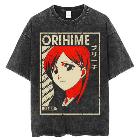 Here at Everythinganimee we have the best anime shirts in the world. 
Show your love for Bleach with this retro-inspired Orihime tee.