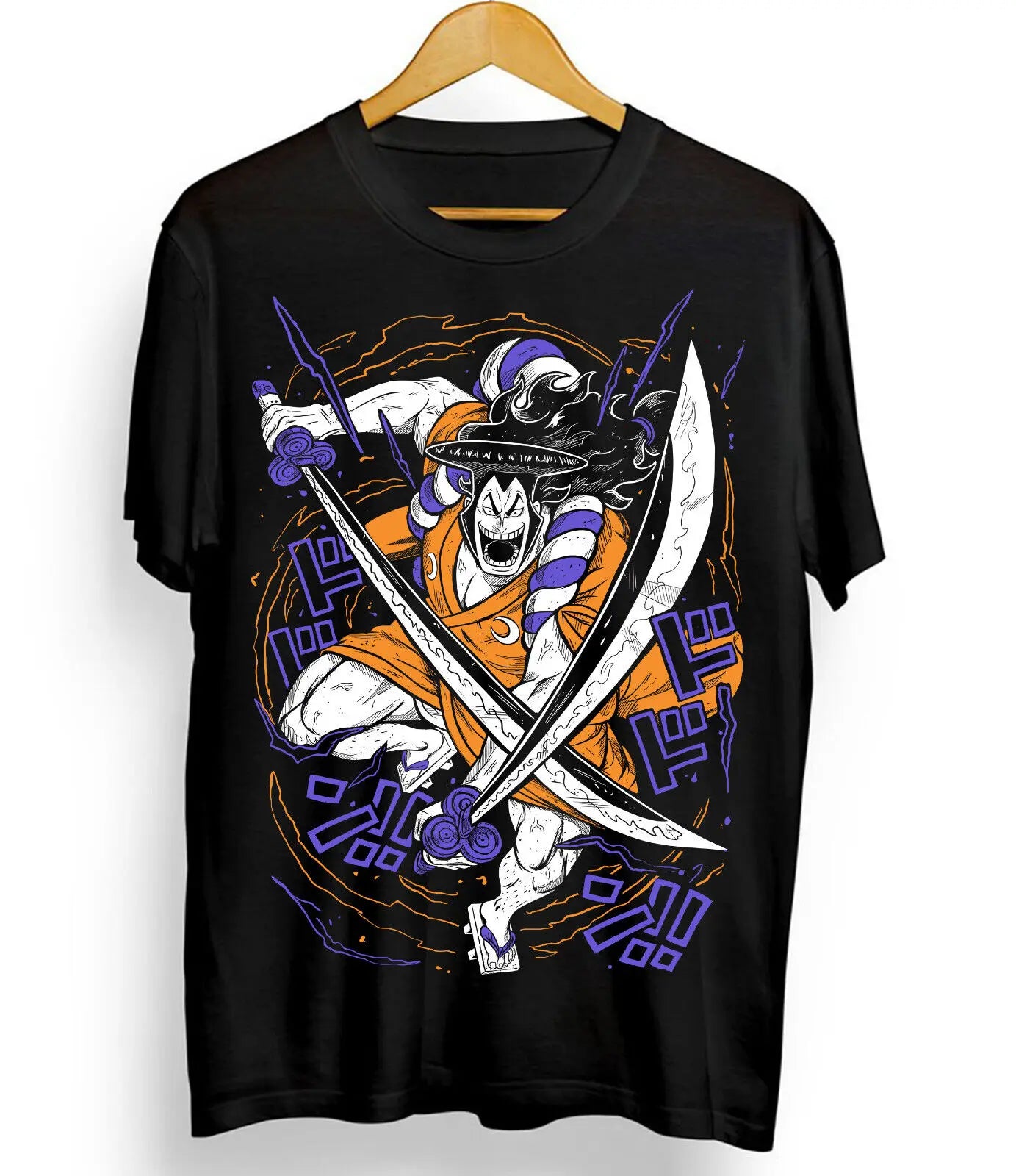 Here at Everythinganimee we have the best anime shirts in the world. 
Embrace the legendary strength of Kozuki Oden with the Oden Dual Blade Fury Tee, featuring the dynamic swordsman from One Piece.