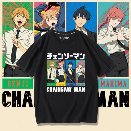 Chainsaw Man Anime T-shirt Manga Graphic Printed Oversize Men Cotton Short Sleeve Tee Women Top Summer Streetwear Couple Clothes, everythinganimee