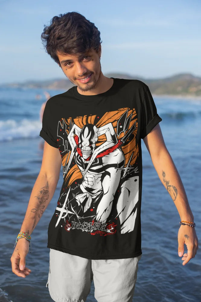 This tee captures the magic of Ichigo Vasto Lord. If you're looking for more Bleach merch, we have it all! Check out our anime merch now—free shipping!
