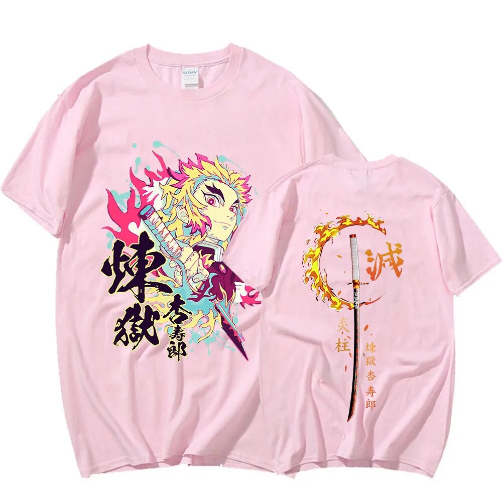 This tee captures the magic of Rengoku. If you're looking for more Demon Slayer merch, we have it all! Check out our anime merch now—free shipping!