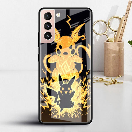 Glass Case For Samsung Galaxy S22 S20 FE S21 Plus Phone Cover S10 5G S9 Note 20 Ultra 10 Lite Shell Pokemon Pikachu Cool, everythinganimee