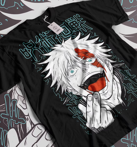 Show your love for Memes with our Satoru Gojo Unveiled Might Tee | Here at Everythinganimee we have the worlds best anime merch | Free Global Shipping