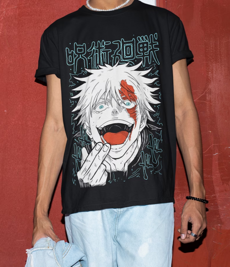 Show your love for Memes with our Satoru Gojo Unveiled Might Tee | Here at Everythinganimee we have the worlds best anime merch | Free Global Shipping