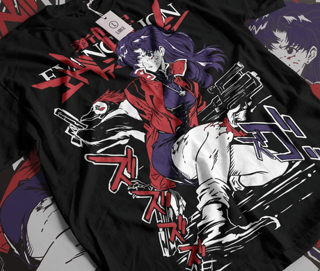 This tee captures the magic of Misato Katsuragi. If you're looking for more Neon Genesis merch, we have it all! Check out our anime merch now—free shipping!