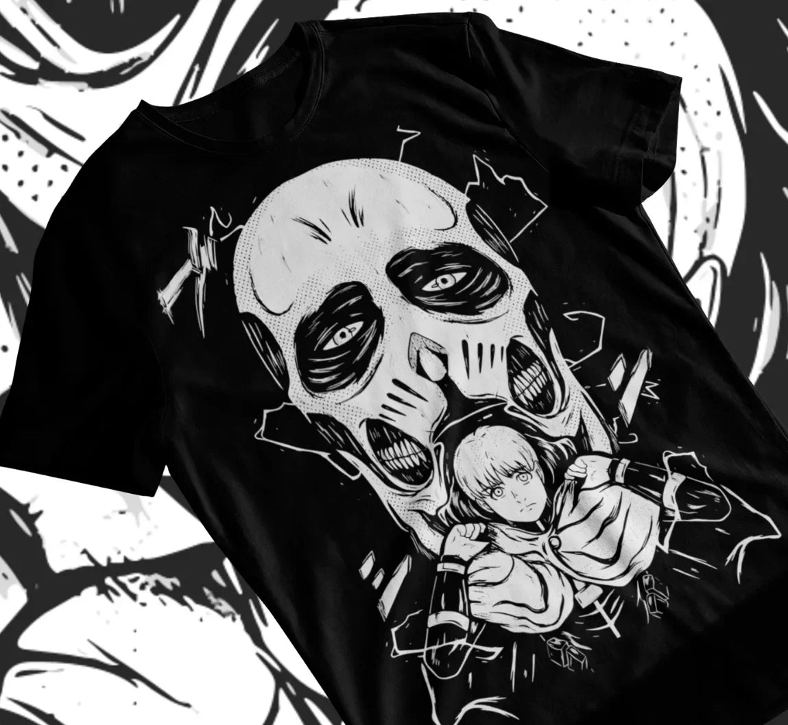 Here at Everythinganimee we only have the best shirts in the world! Step into the world of Attack on Titan with our Armin T-Shirt, featuring a haunting design that captures the intensity of the series.