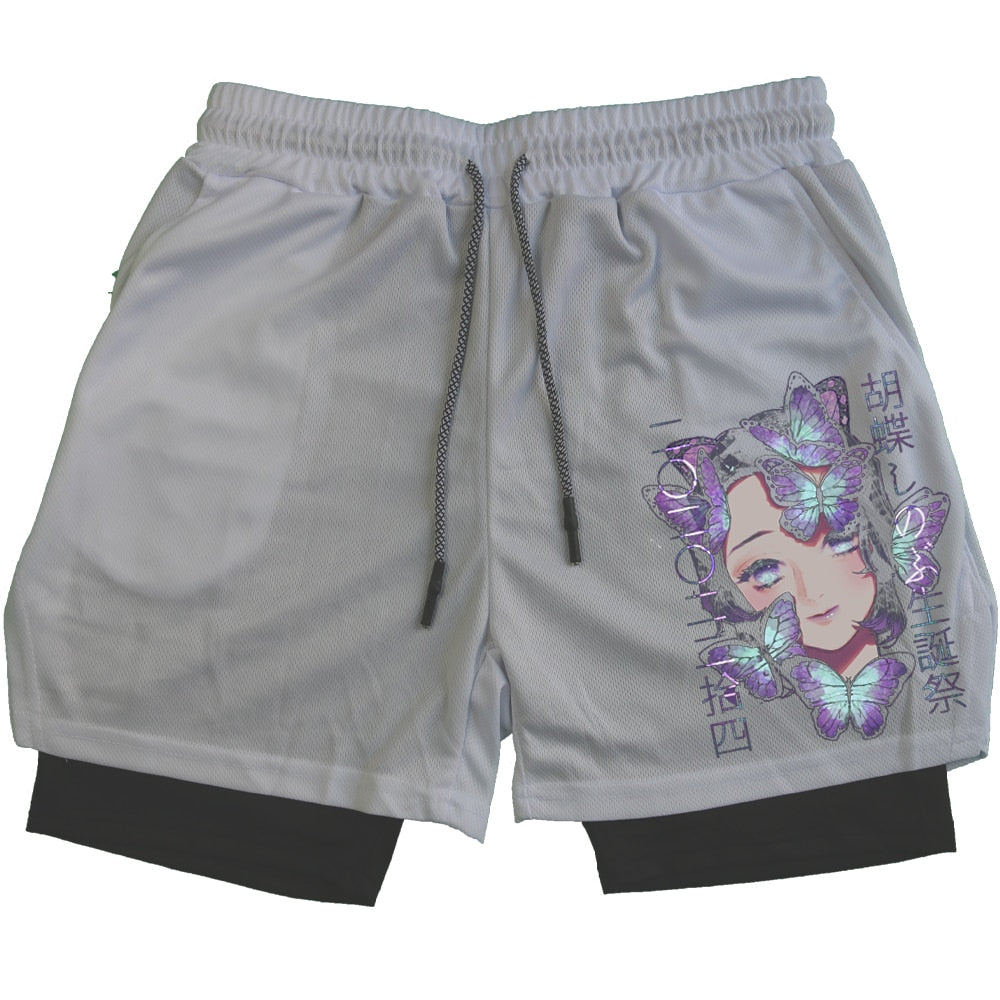 Demon Slayer Nezuko Print 2-in-1 Performance Shorts