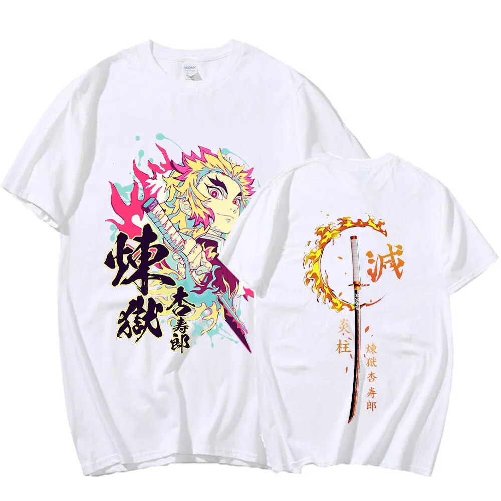 This tee captures the magic of Rengoku. If you're looking for more Demon Slayer merch, we have it all! Check out our anime merch now—free shipping!