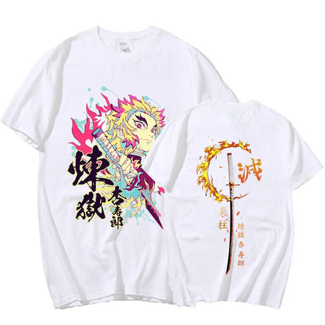 This tee captures the magic of Rengoku. If you're looking for more Demon Slayer merch, we have it all! Check out our anime merch now—free shipping!