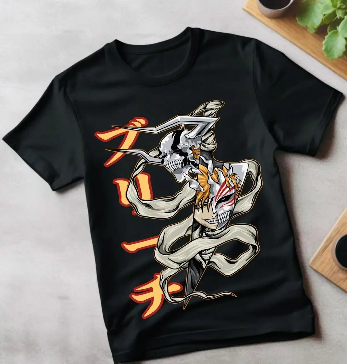 Here at Everythinganimee we have the best anime shirts in the world.
Embrace your inner Hollow with this striking Ichigo tee from Bleach! Featuring Ichigo's Hollow transformation in all its intense glory, this shirt captures the raw power and iconic style of one of anime's most memorable characters.