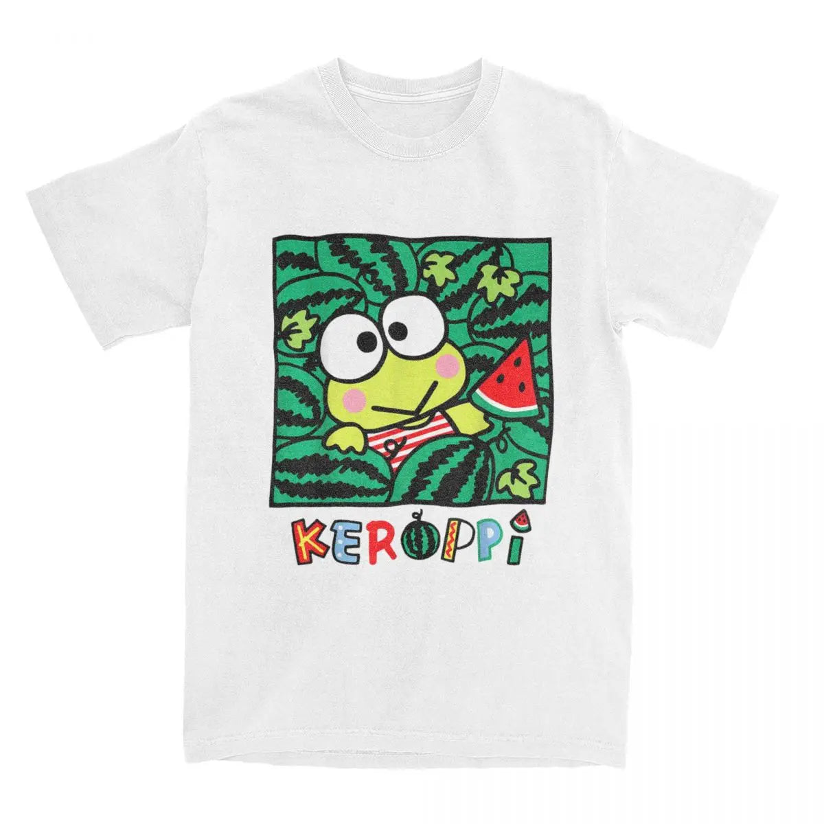 Become the cutest ever with our Sanrio Keroppi Watermelon Whimsy Tee | Here at Everythinganimee we have the worlds best anime merch | Free Global Shipping